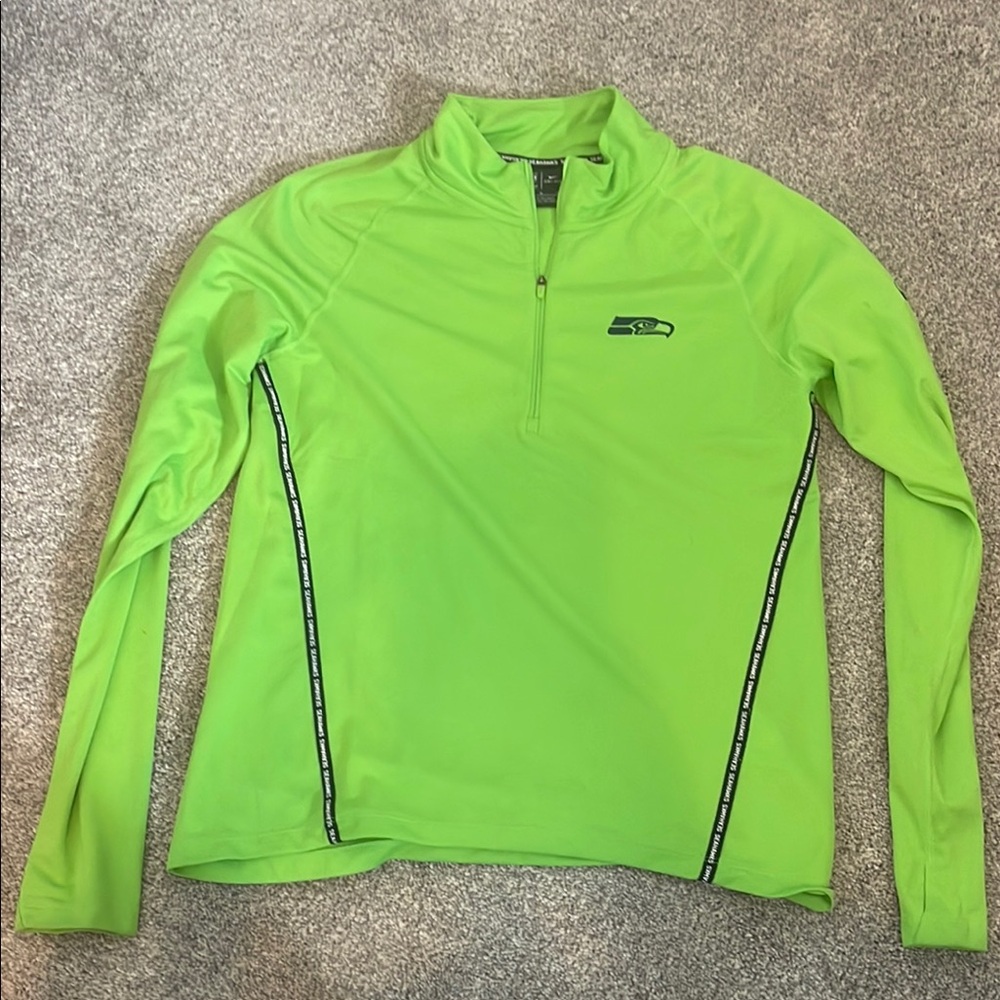 Seahawks 3/4 zip long sleeved tee